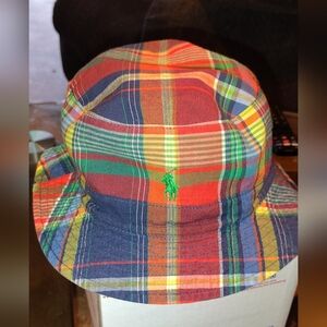 Polo by Ralph Lauren Colorful Plaid And Tan Reversible Bucket Hat